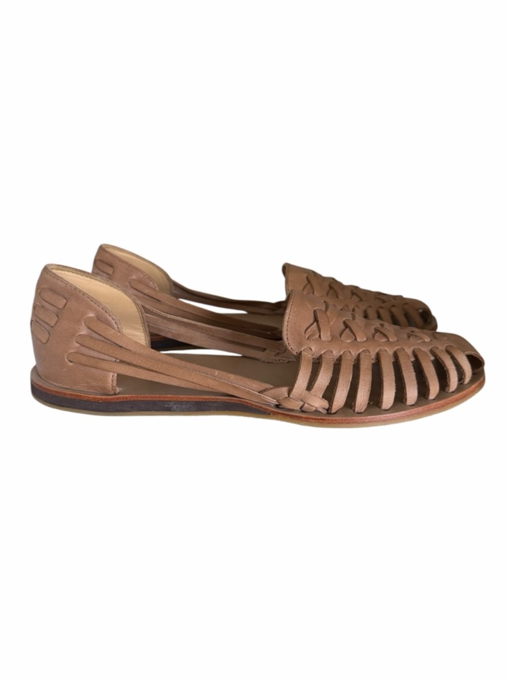 NISOLO Huarache Leather Sandals Tan Size 9.5 - Picture 2 of 9